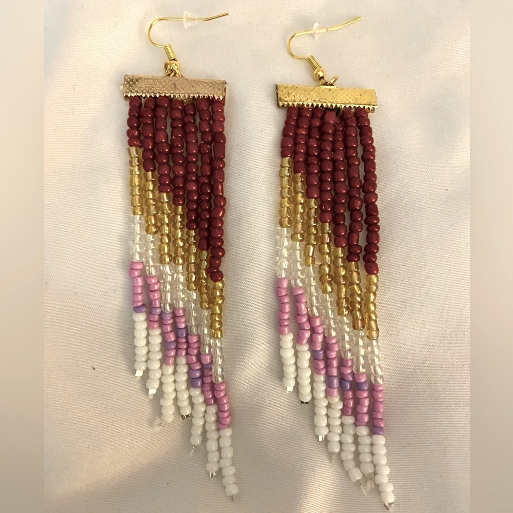 Handmade Fringe Beaded Earrings